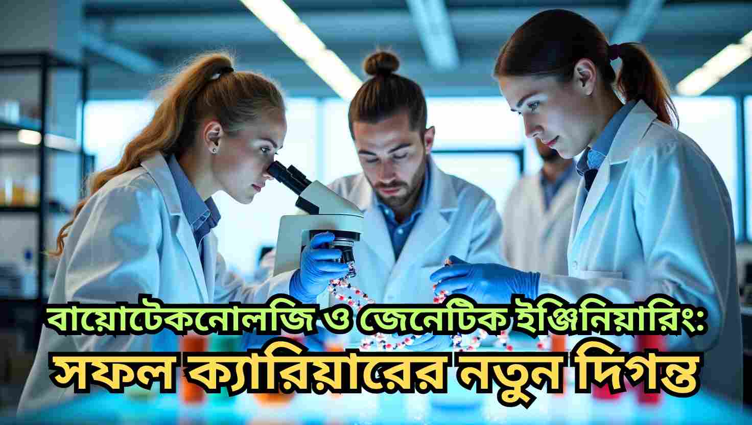 বায়োটেকনোলজি ও জেনেটিক ইঞ্জিনিয়ারিং ক্যারিয়ার: আধুনিক গবেষণা, উন্নত প্রযুক্তি এবং ভবিষ্যতের চাকরির সুযোগ