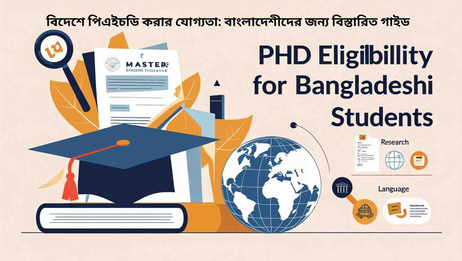 বাংলাদেশীদের জন্য বিদেশে পিএইচডি করার যোগ্যতা সম্পর্কিত বিস্তারিত গাইডের তথ্যসহ শিক্ষামূলক আর্টিকেল।