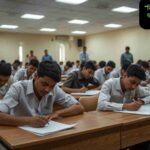 একজন ছাত্র/ছাত্রী বিশ্ববিদ্যালয়ের পড়াশোনায় মনোযোগ দিয়ে বসে আছে, সামনে বই আর নোটবুক খুলে রয়েছে। পাশে ঘড়ি ও পানির বোতল রাখা আছে। ছবিতে লেখা আছে: “কিভাবে বিশ্ববিদ্যালয়ে ভালো রেজাল্ট করব? সেরা ১০টি টিপস।”