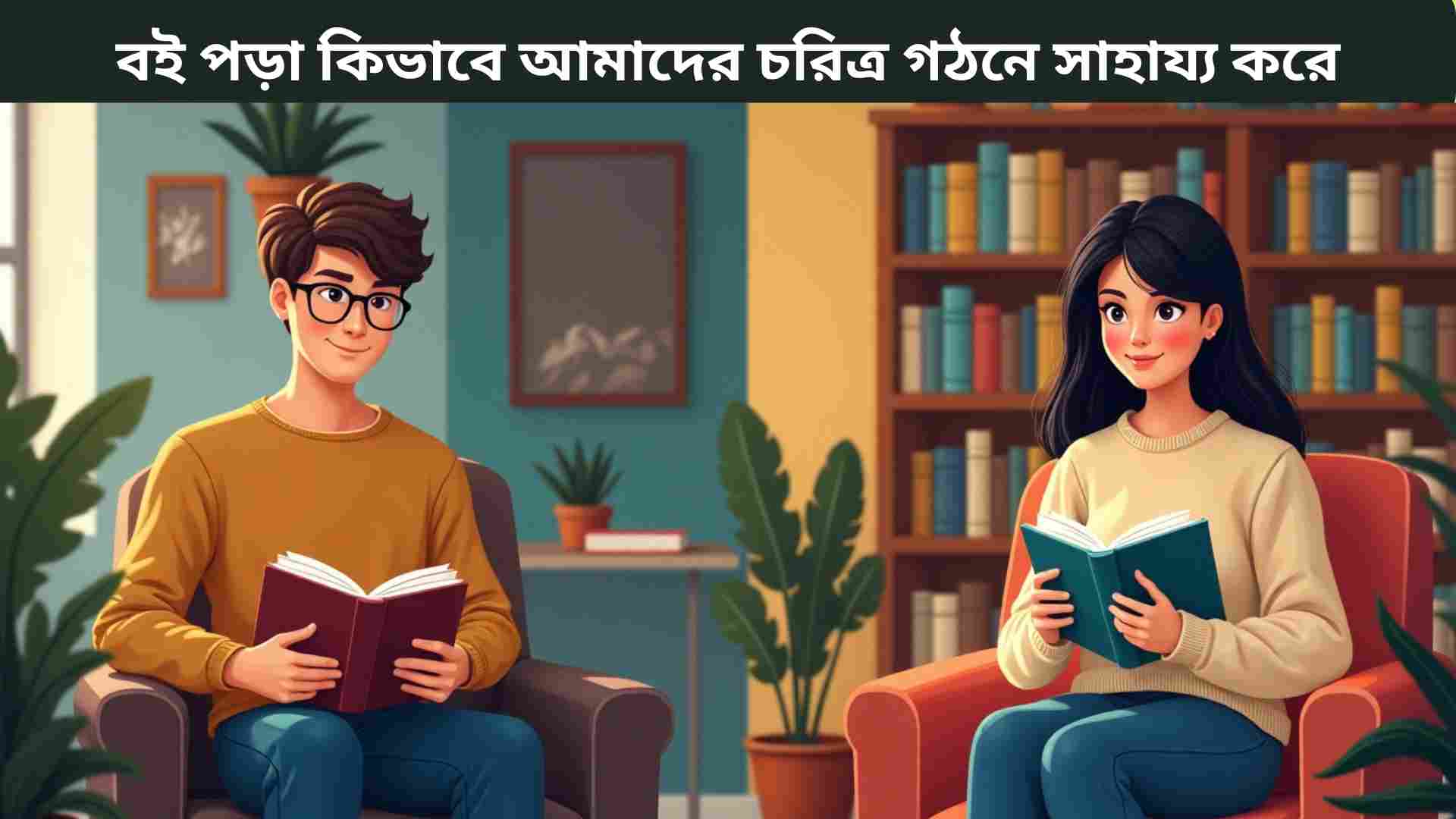বই পড়া কিভাবে নৈতিক মূল্যবোধ ও চরিত্র গঠনে সাহায্য করে তা বোঝাতে বই হাতে মনোযোগ দিয়ে পড়ছে এমন এক কিশোর।