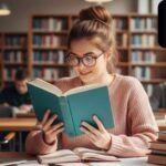 "একজন ছাত্র বই, নোট, মানচিত্র এবং চার্ট নিয়ে শেখার সময় স্মৃতিশক্তি বাড়াচ্ছে। মস্তিষ্কের উপরে লাইটবাল্ব আইকন, ফ্ল্যাশকার্ড এবং মাইন্ড ম্যাপের চিত্র।"