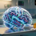 “অনিয়মিত ওষুধ গ্রহণে মস্তিষ্কের রাসায়নিক ভারসাম্য নষ্ট হওয়া—একটি বাস্তবসম্মত ছবিতে মস্তিষ্কের সংকেত বিচ্যুতি ও ছড়ানো ওষুধ দেখানো হয়েছে।”