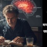 "ধূমপান ও অতিরিক্ত মদ্যপানের কারণে ক্ষতিগ্রস্ত মস্তিষ্কের বাস্তব চিত্র।"