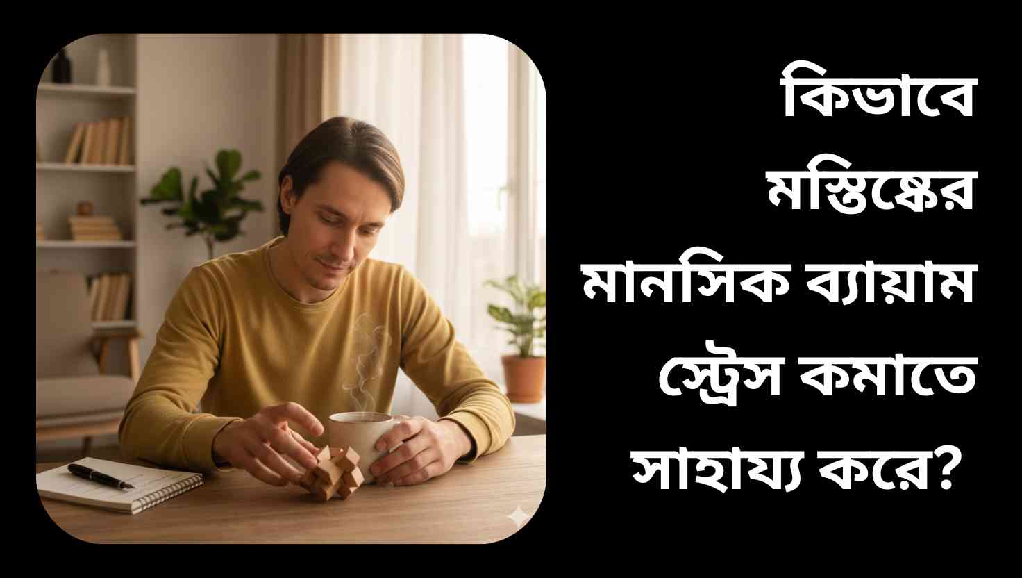 মানসিক ব্যায়াম আমাদের মস্তিষ্ককে সক্রিয় রাখে এবং স্ট্রেস কমাতে সাহায্য করে।