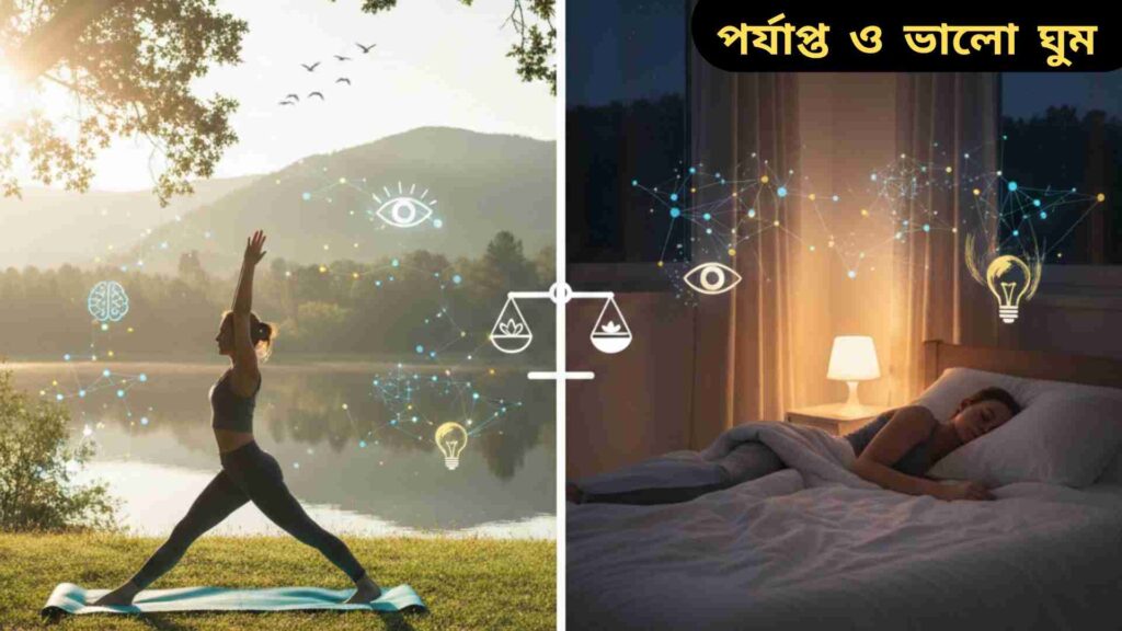 "স্বাস্থ্যকর জীবনধারা: সকালের ব্যায়াম এবং গভীর নিদ্রার মাধ্যমে মস্তিষ্কের কার্যক্ষমতা বাড়ানো।"