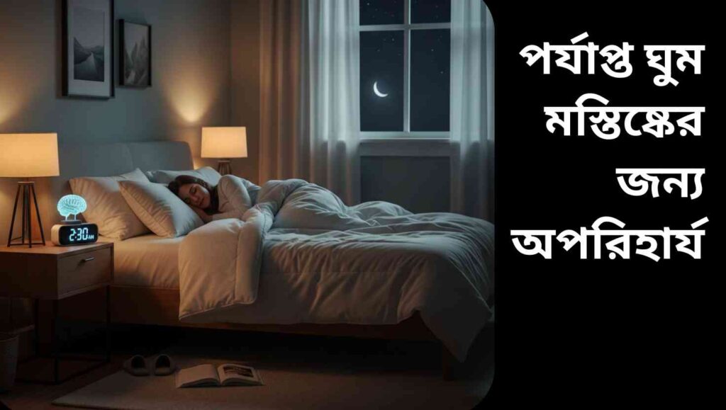 "পর্যাপ্ত ঘুম মস্তিষ্কের স্বাস্থ্য রক্ষায় অপরিহার্য এবং মানসিক সতেজতা বজায় রাখে।"