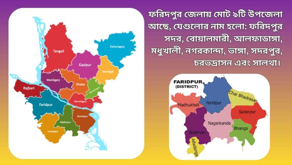 “ফরিদপুর জেলার প্রশাসনিক মানচিত্র ও সাধারণ জ্ঞান তথ্য”