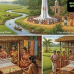 টাঙ্গাইল জেলার কৃষি, নদী, প্রাকৃতিক বনভূমি, জামদানি শাড়ি ও সাংস্কৃতিক ঐতিহ্য প্রদর্শনকারী বাস্তবসম্মত চিত্র।