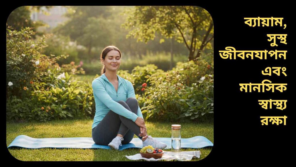 শিক্ষার্থী যোগা করছে এবং শারীরিক ও মানসিক সুস্থতার জন্য স্বাস্থ্যকর জীবনযাপন করছে।