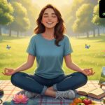 “প্রাকৃতিক পরিবেশে হাস্যোজ্জ্বল মানুষ, খিটখিটে মেজাজ দূর করার পাঁচটি কার্যকর উপায়ের প্রতীকসহ”