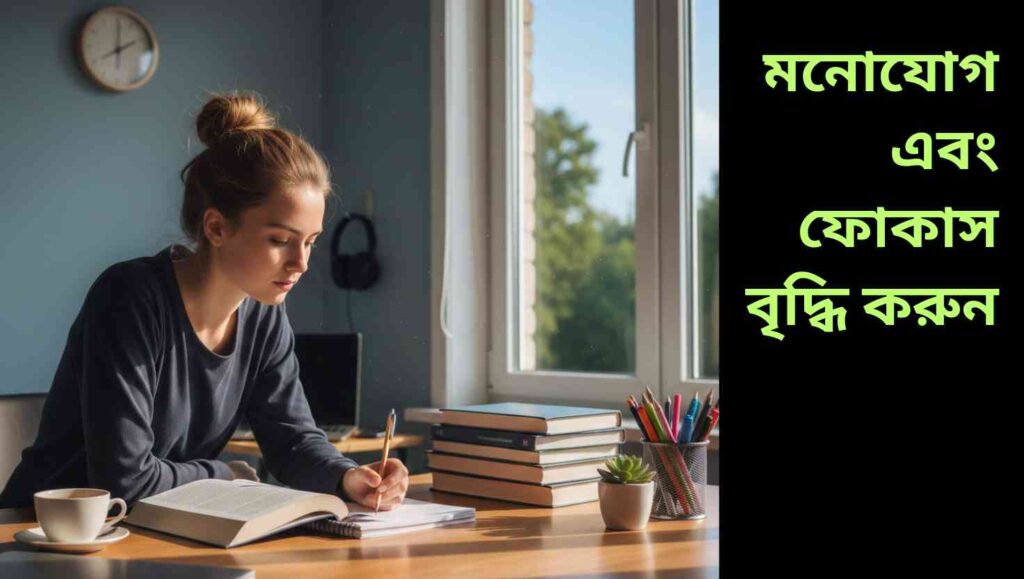 একটি শিক্ষার্থী ডেস্কে বসে বই ও ল্যাপটপের সঙ্গে মনোনিবেশ করে পড়াশোনা করছে।