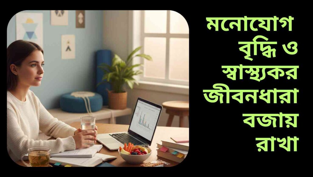 সফল এসএসসি প্রস্তুতির জন্য মনোযোগী ছাত্র এবং সুস্থ জীবনধারার প্রতীক