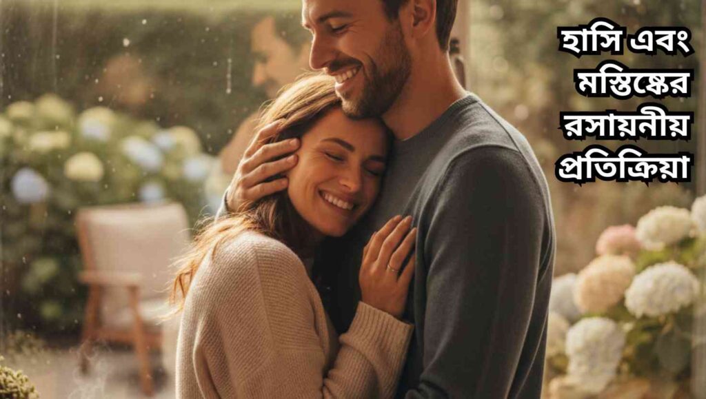 একদল মানুষ একে অপরের সঙ্গে হাসিমুখে কথা বলছে এবং উষ্ণ আলিঙ্গনে সামাজিক সংযোগের সুখ প্রকাশ করছে।