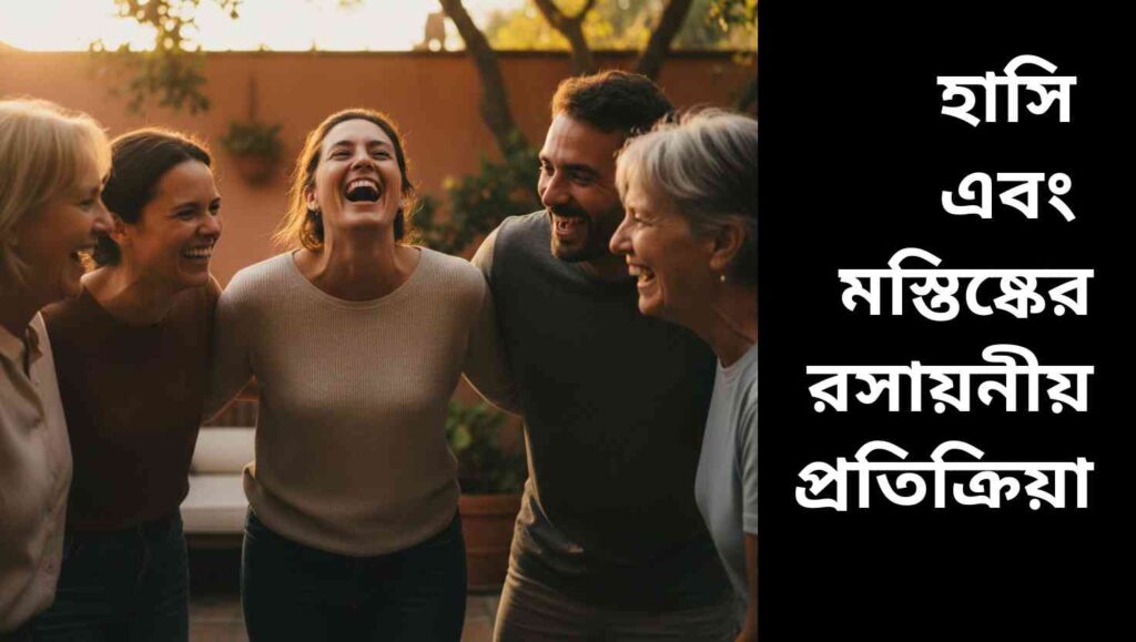 হাস্যোজ্জ্বল একদল মানুষের বাস্তব ছবি, যেখানে বন্ধুত্বপূর্ণ পরিবেশে সবাই স্বাভাবিকভাবে হেসে আনন্দ ভাগ করছে।