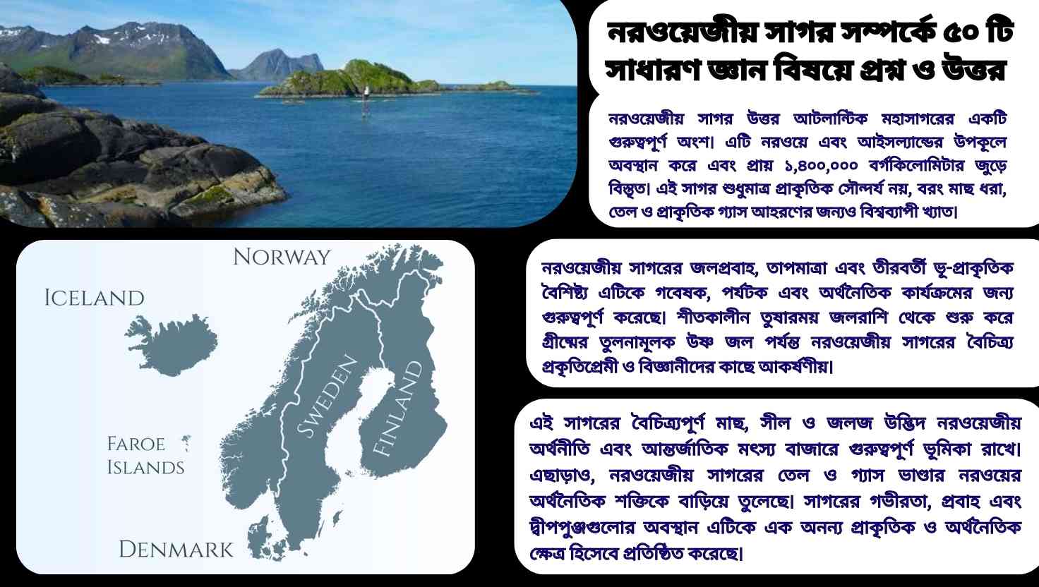 নরওয়েজীয় সাগর সম্পর্কিত ৫০টি সাধারণ জ্ঞানমূলক প্রশ্ন ও উত্তর