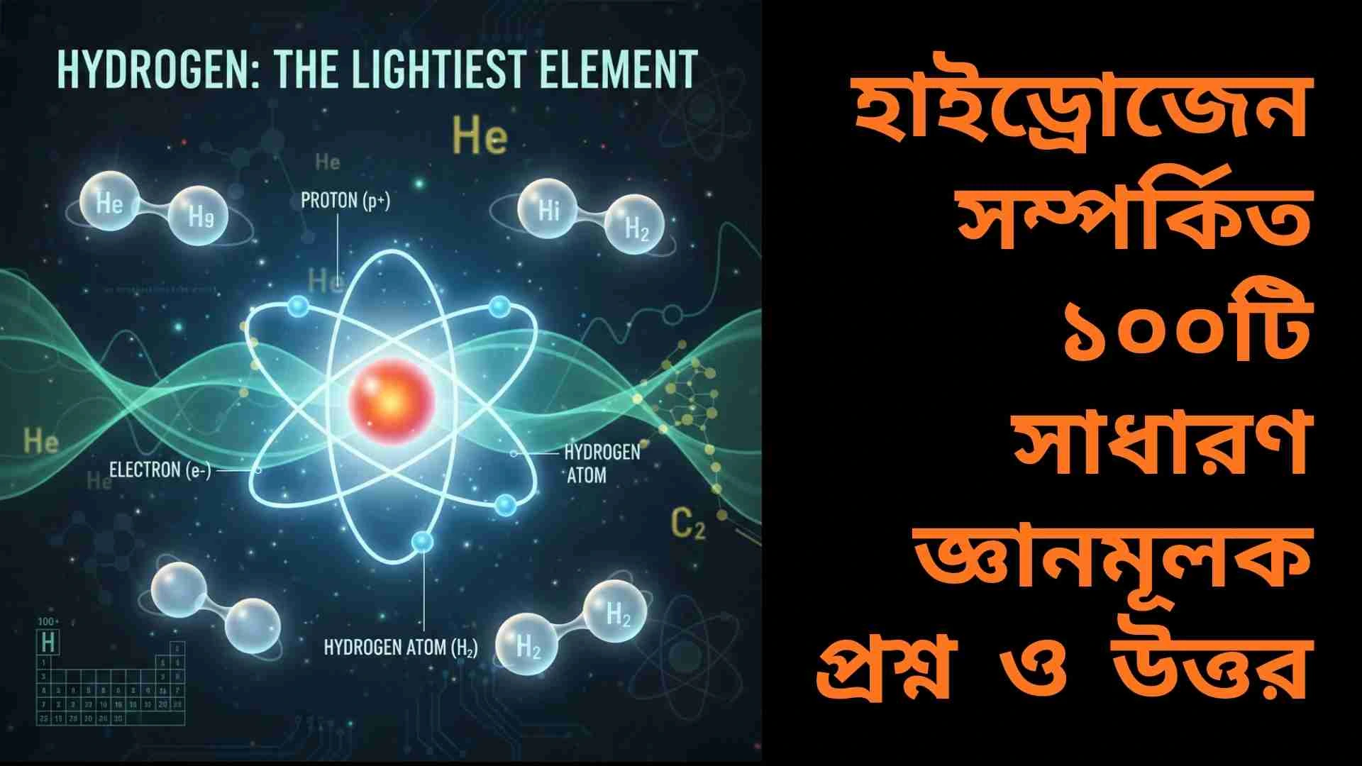 পদার্থ বিজ্ঞানের মৌল ও তাদের পর্যায় সারণীসহ শিক্ষামূলক চিত্র, ৫০০টি সাধারণ জ্ঞানমূলক প্রশ্নের জন্য উপযুক্ত