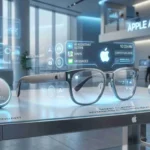 এআই প্রযুক্তি ব্যবহার করে তৈরি অ্যাপলের স্মার্ট চশমা ও নতুন উদ্ভাবনী ডিভাইসের ধারণামূলক ছবি