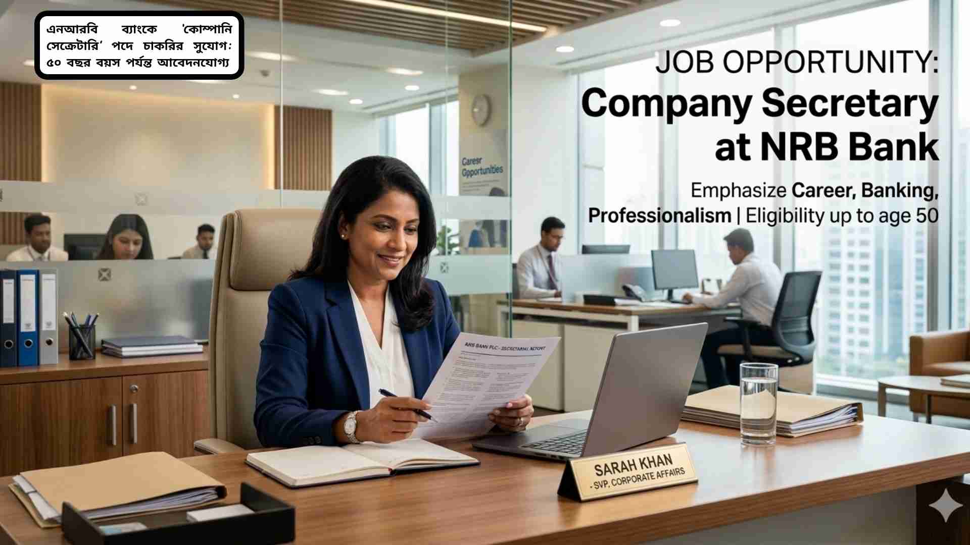 এনআরবি ব্যাংকে কোম্পানি সেক্রেটারি পদে চাকরির বিজ্ঞপ্তি, ৫০ বছর বয়স পর্যন্ত আবেদনযোগ্য