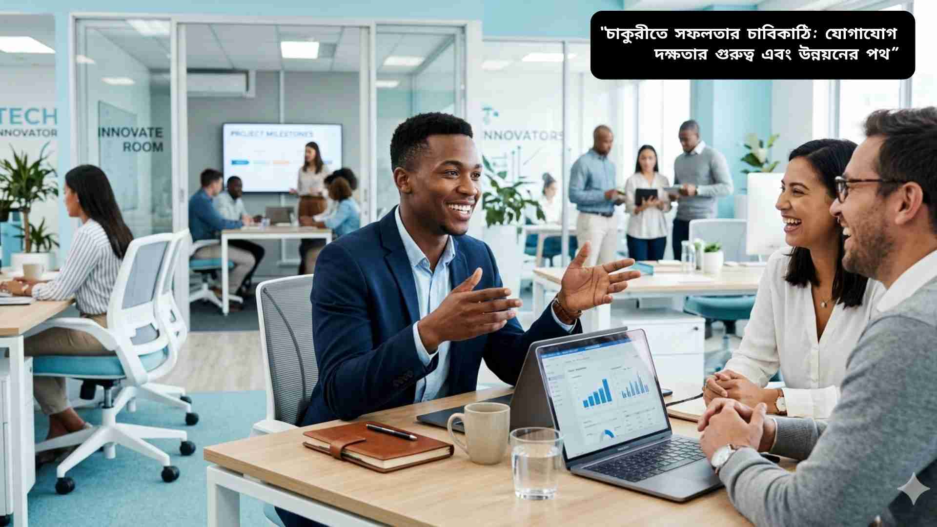 চাকুরীতে সফলতার জন্য যোগাযোগ দক্ষতা বৃদ্ধি করা হচ্ছে।