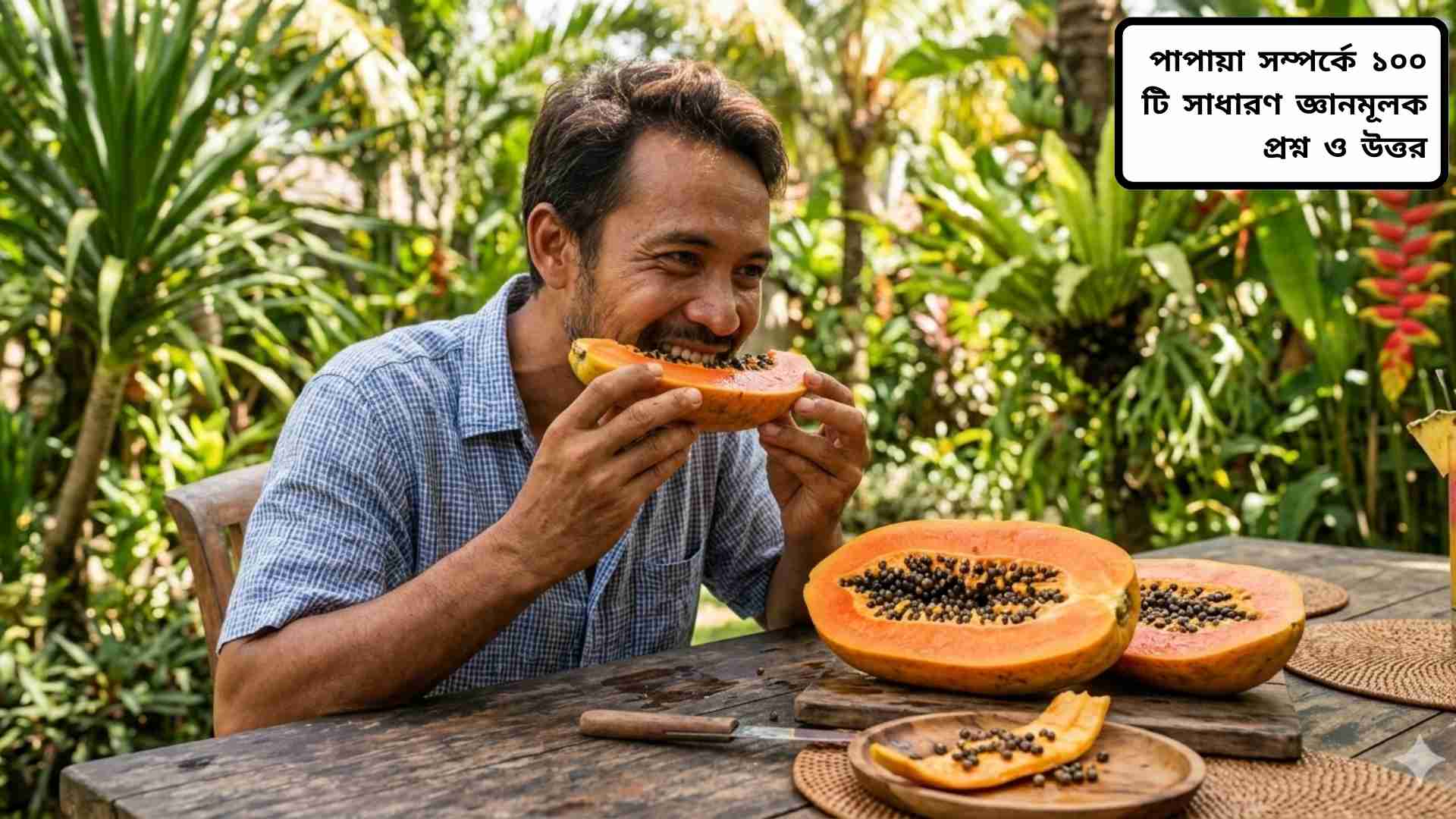 পাপায়া সম্পর্কে সাধারণ জ্ঞানমূলক প্রশ্ন ও উত্তর, পাকা পাপায়া ফলের ছবি সহ।