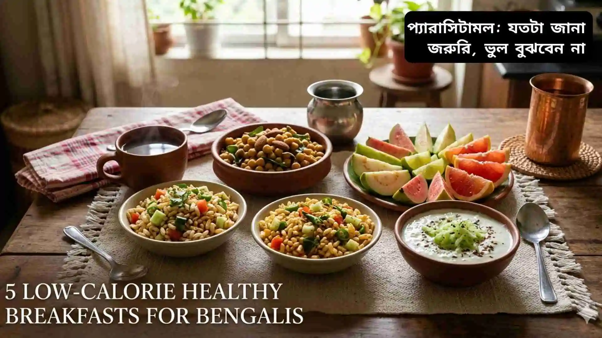 ওজন নিয়ন্ত্রণ ও সুস্থতার জন্য বাঙালির জন্য ৫টি কম ক্যালরির স্বাস্থ্যকর নাশতার ছবি