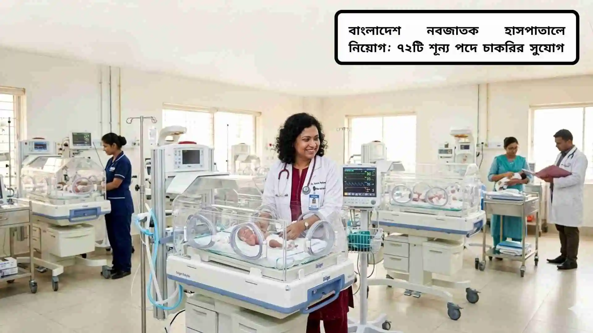 বাংলাদেশ নবজাতক হাসপাতালে ৭২টি শূন্য পদে চাকরির সুযোগের তথ্য।