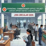 সিলেট বিভাগীয় কমিশনারের কার্যালয়ে চাকরির সুযোগ ২০২৬ – ২০ জন নিয়োগের বিজ্ঞপ্তি