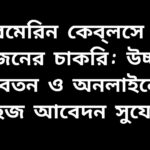সাবমেরিন কেব্‌লসে ১০ জনের জন্য নতুন চাকরির সুযোগ, উচ্চ বেতন ও অনলাইনে সহজ আবেদন সুবিধা।