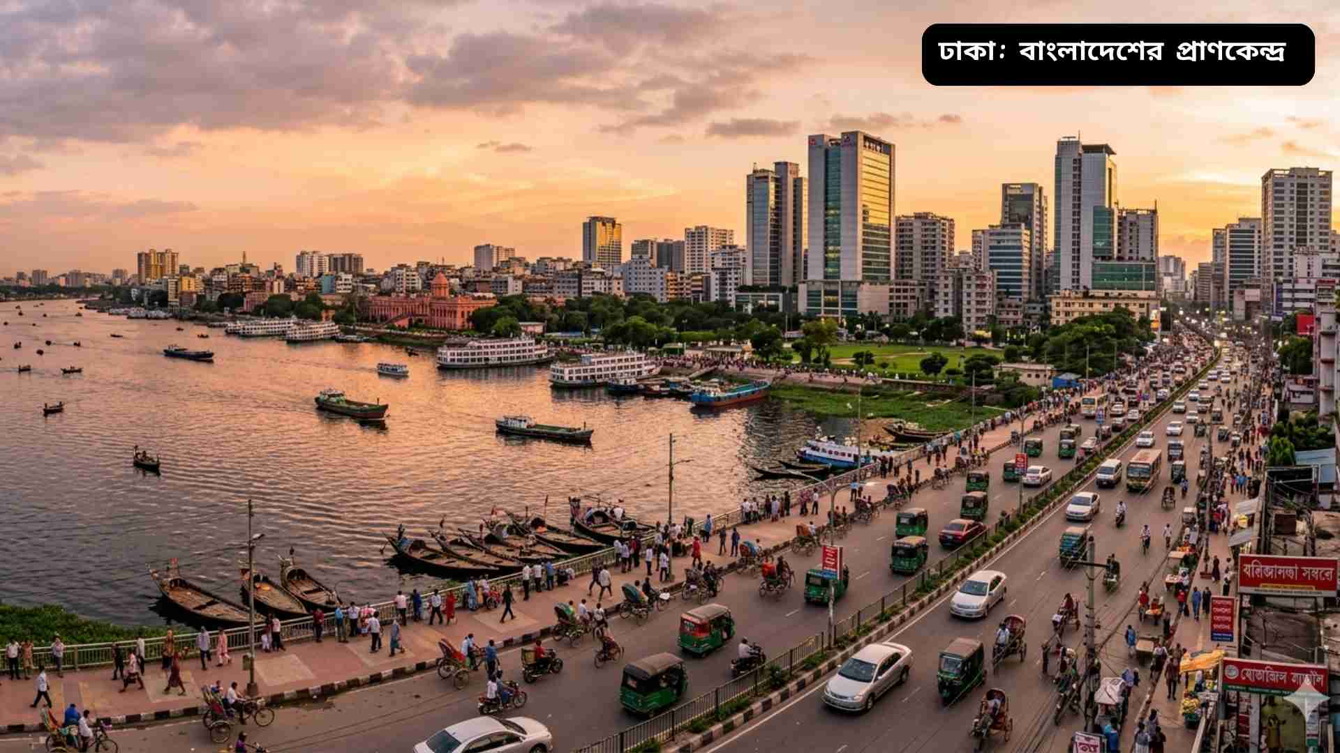 বাংলাদেশের রাজধানী ঢাকার দৃশ্যমান ছবি